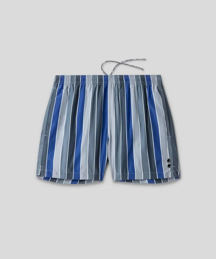 Ron Dorff Swim Shorts W Multico Stripes Fjord Blue Men Swim Shorts