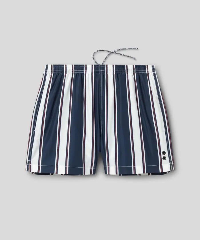Ron Dorff Swim Shorts W Vertical Stripes Navy Men Swim Shorts