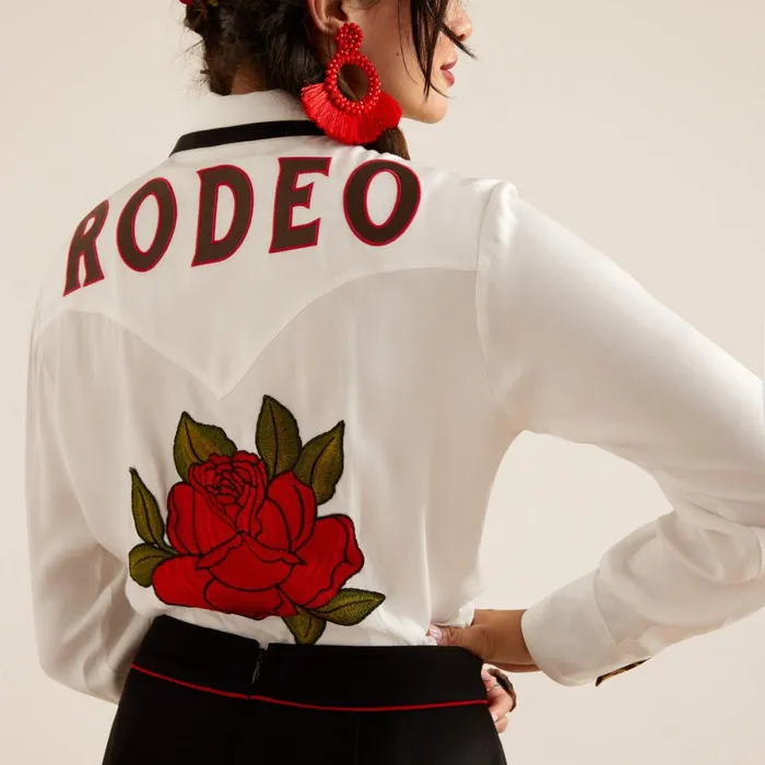 Rose Rodeo Quincy Shirt White Women Ariat TShirts and Tops Rose Rodeo Quincy Shirt White Women Ariat TShirts and Tops