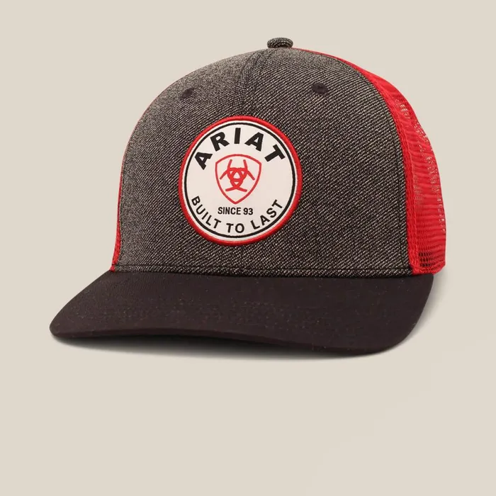 Round Logo Patch Cap Gray Men Ariat Hats and Caps