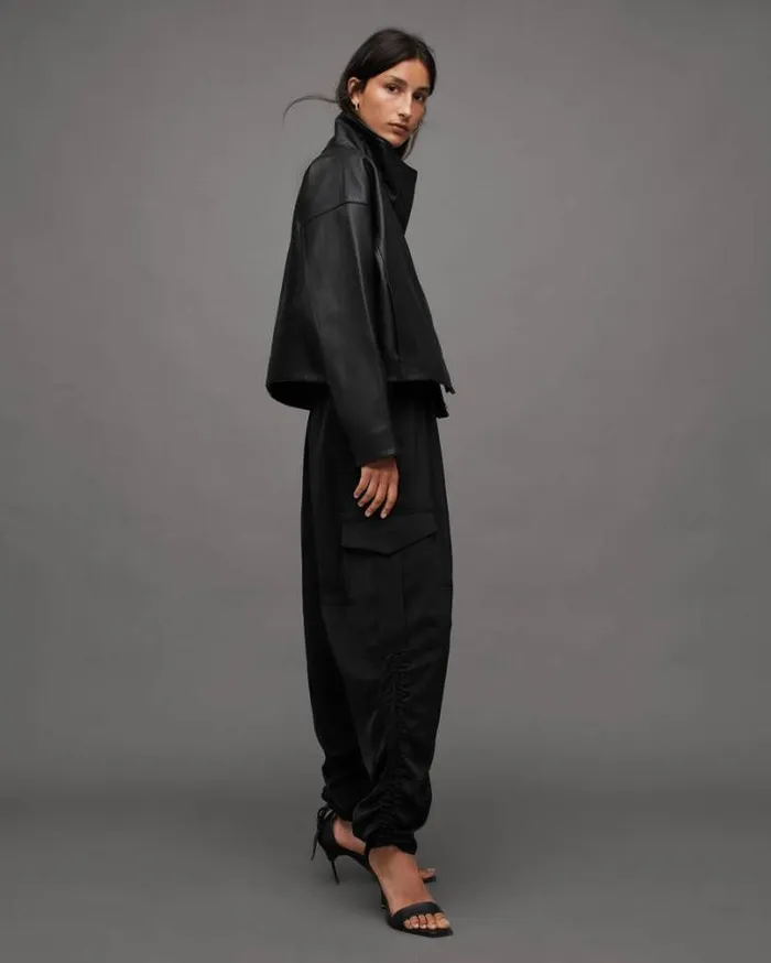 Ryder Leather Jacket Black Women AllSaints Jackets and Coats
