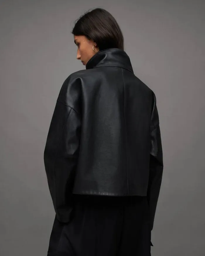 Ryder Leather Jacket Black Women AllSaints Jackets and Coats