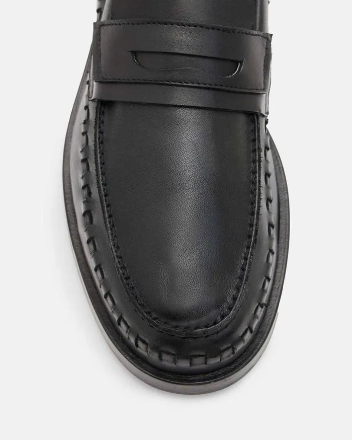 Sammy Leather Loafer Shoes Black Men AllSaints Shoes and Boots