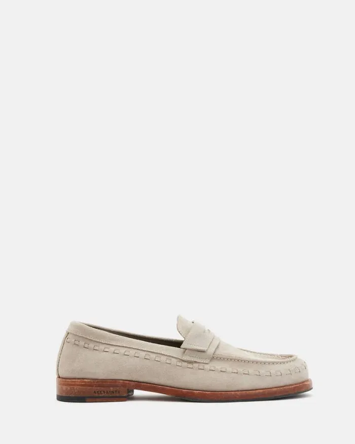 Sammy Leather Loafer Shoes Sand Men AllSaints Shoes and Boots