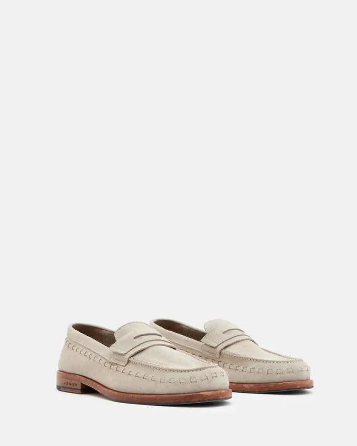 Sammy Leather Loafer Shoes Sand Men AllSaints Shoes and Boots