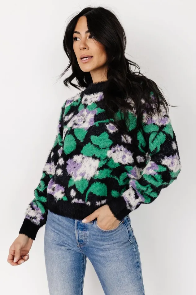Samson Fuzzy Knit Sweater Black Multi Women Baltic Born Sweaters