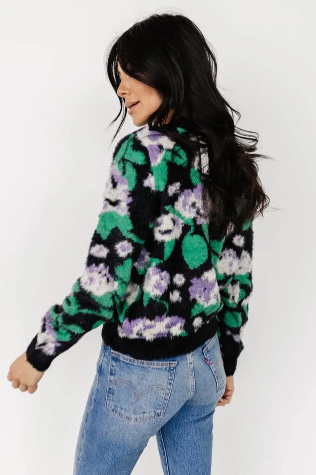 Samson Fuzzy Knit Sweater Black Multi Women Baltic Born Sweaters