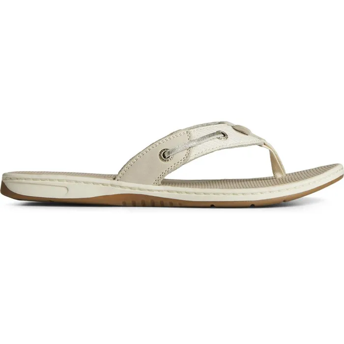 Sandals Women Sperry Seafish Metallic Flip Flop Platinum