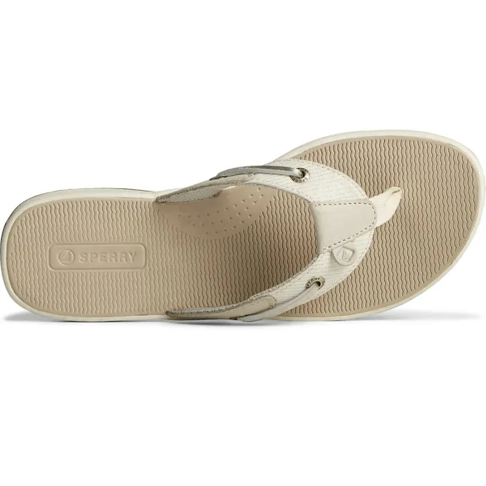 Sandals Women Sperry Seafish Metallic Flip Flop Platinum Sandals Women Sperry Seafish Metallic Flip Flop Platinum
