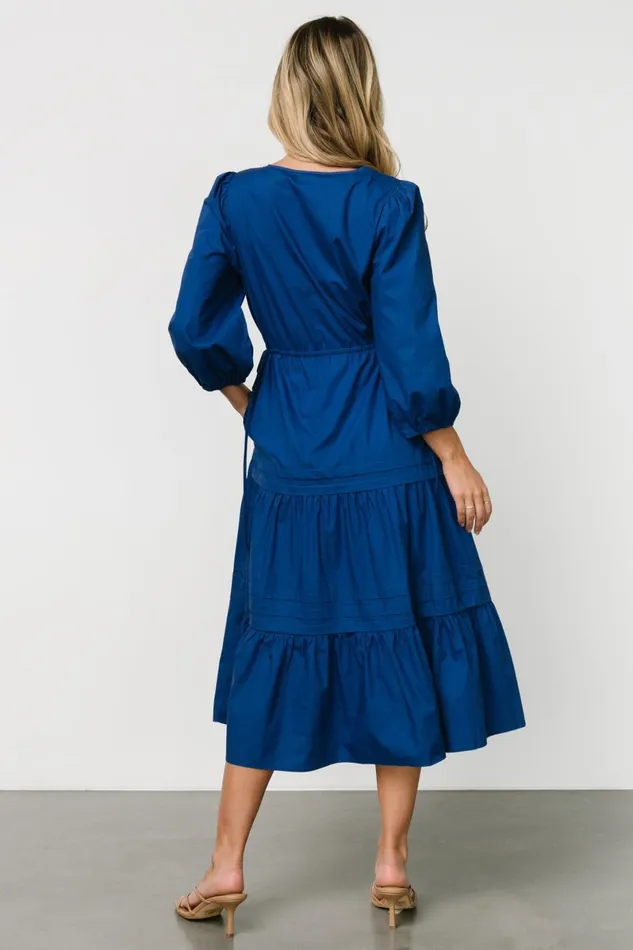 Santa Fe Poplin Midi Dress Cobalt Women Baltic Born Midi Dresses