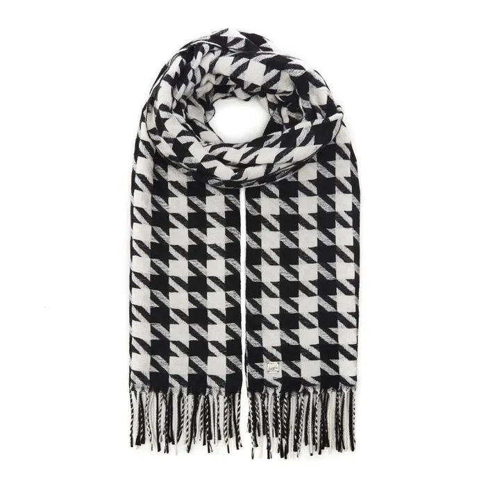 Scarves Women Moda In Pelle Bellascarf BlackWhite Textile