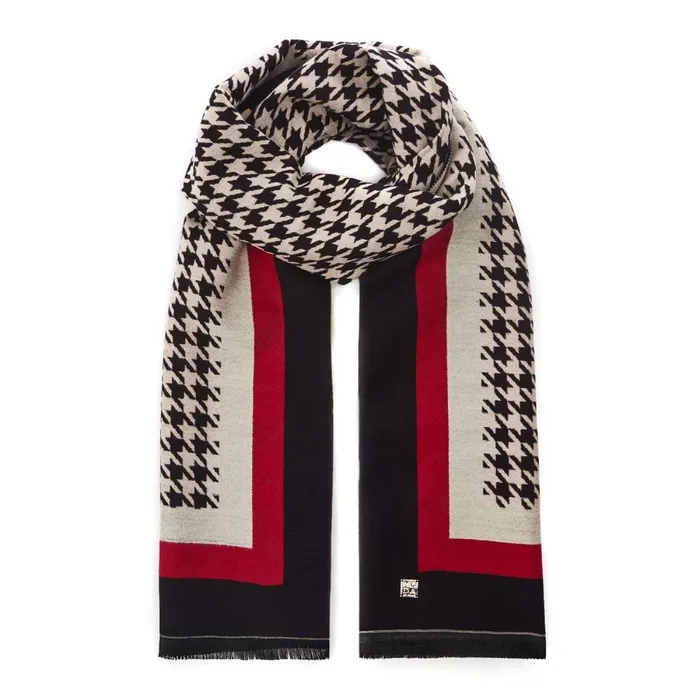 Scarves Women Moda In Pelle Serenascarf Black Red Textile