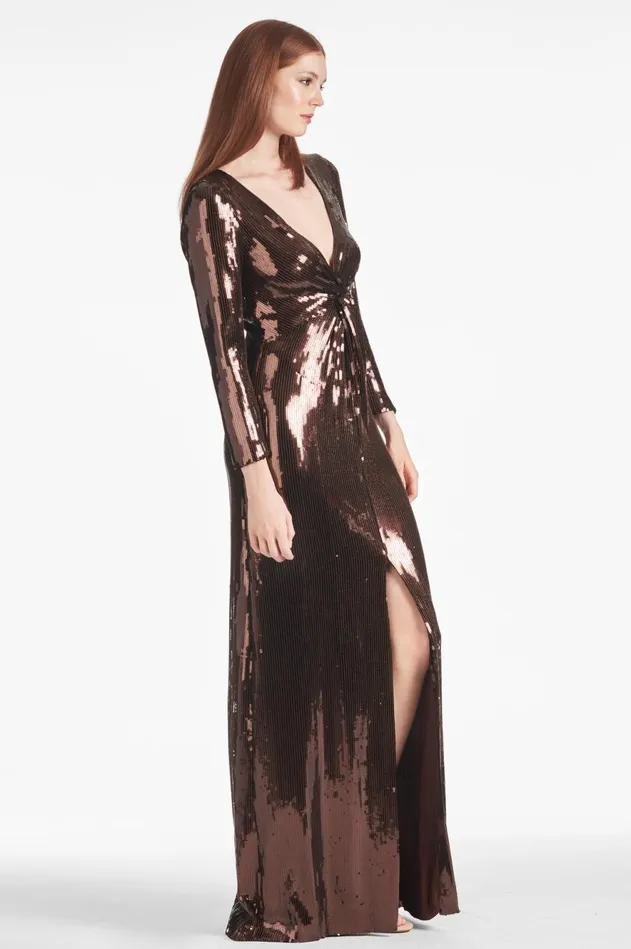 Sequin Talulla Gown 8211 Espresso Women Sachin and Babi Evening