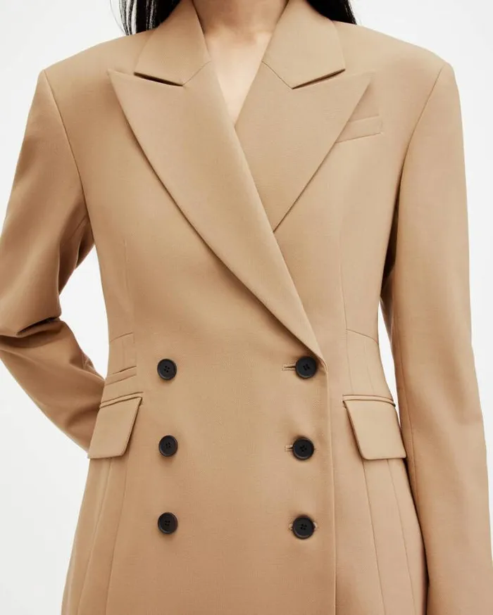 Sevenh Cinched Waist Slim Fit Blazer Camel Brown Women AllSaints Jackets and Coats Sevenh Cinched Waist Slim Fit Blazer Camel Brown Women AllSaints Jackets and Coats