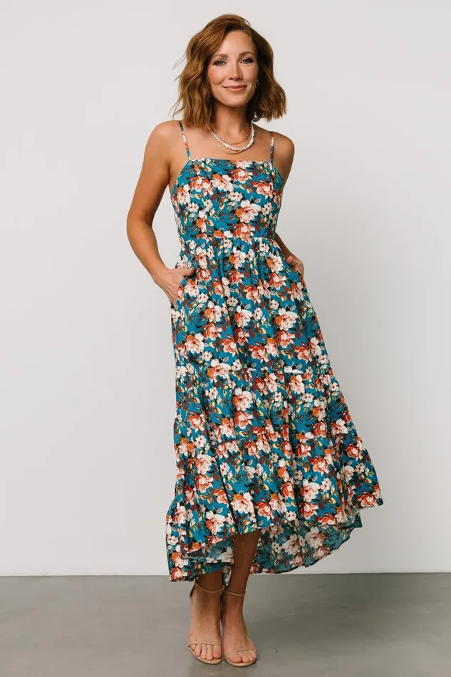 Shari Tank Maxi Dress Deep Blue Floral Women Baltic Born Maxi Dresses Shari Tank Maxi Dress Deep Blue Floral Women Baltic Born Maxi Dresses