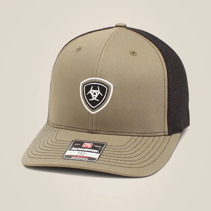 Shield Logo Cap Olive Men Ariat Hats and Caps