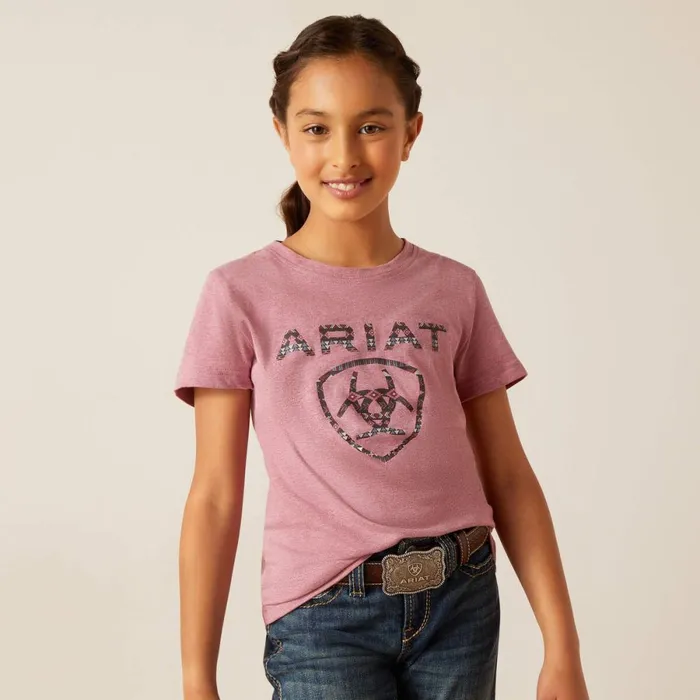 Shield TShirt Rose Mesa Heather Kids Ariat TShirts and Polos