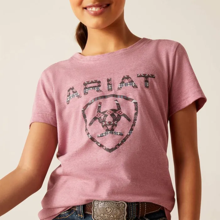 Shield TShirt Rose Mesa Heather Kids Ariat TShirts and Polos Shield TShirt Rose Mesa Heather Kids Ariat TShirts and Polos