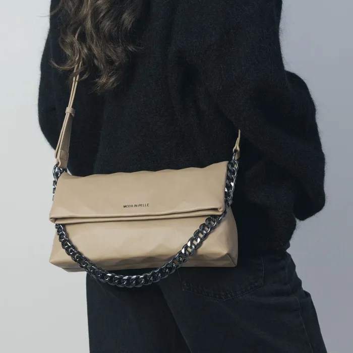 Shoulder Bags Women Moda In Pelle Berlyn Bag Taupe Porvair
