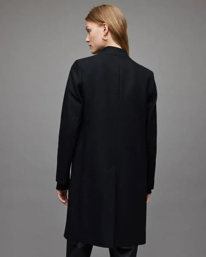 Sidney Recycled WoolCashmere Blend Coat Black Women AllSaints Jackets and Coats Sidney Recycled WoolCashmere Blend Coat Black Women AllSaints Jackets and Coats