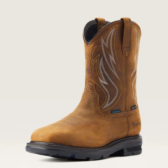 Sierra Shock Shield Waterproof Steel Toe Work Boot Distressed Brown Men Ariat Work Boots