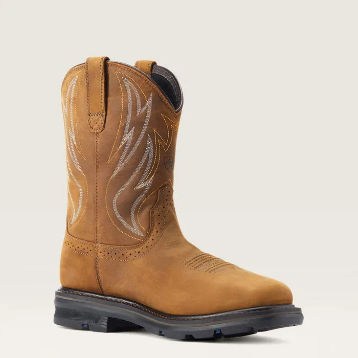 Sierra Shock Shield Waterproof Steel Toe Work Boot Distressed Brown Men Ariat Work Boots