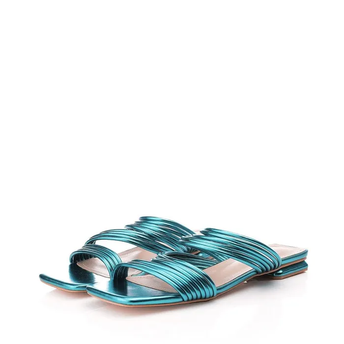 Slider Sandals Women Moda In Pelle M By Moda Natally Aqua Blue Porvair