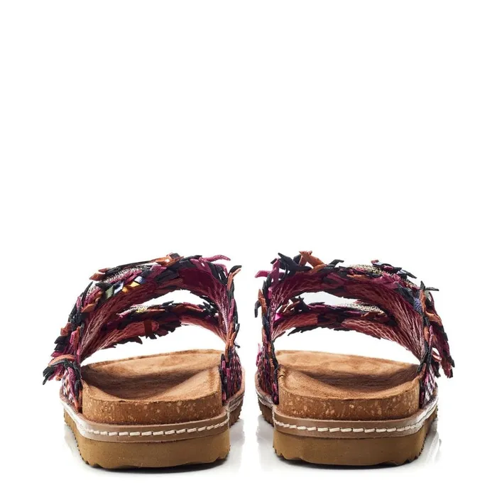 Slider Sandals Women Moda In Pelle Olisia Multi Metallic Leather
