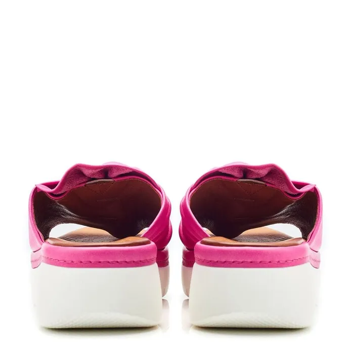 Slider Sandals Women Moda In Pelle Ollin Fuschia Leather
