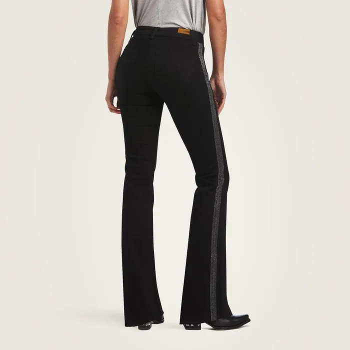 Slim Trouser Chain Stripe Wide Leg Jean Black Women Ariat Denim Slim Trouser Chain Stripe Wide Leg Jean Black Women Ariat Denim