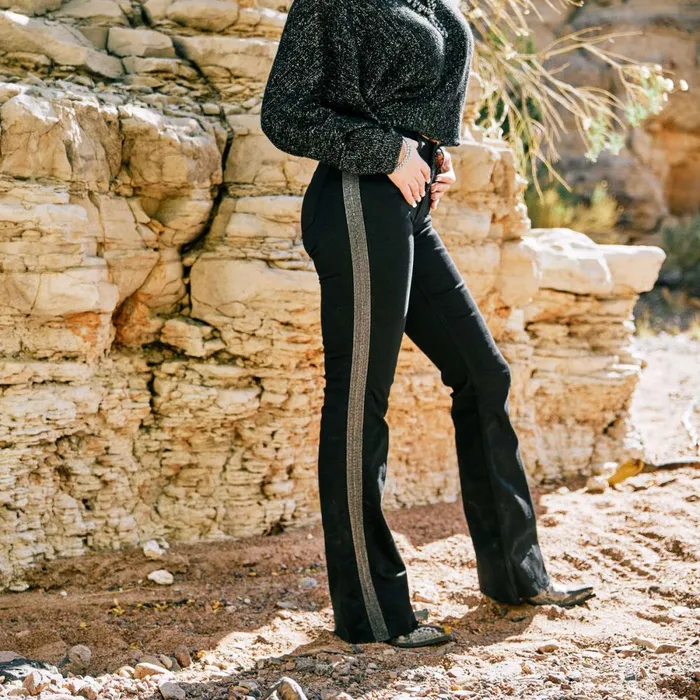 Slim Trouser Chain Stripe Wide Leg Jean Black Women Ariat Denim Slim Trouser Chain Stripe Wide Leg Jean Black Women Ariat Denim