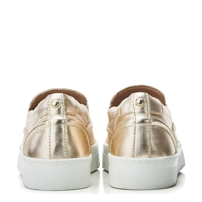 SlipOn Trainers Women Moda In Pelle Adreenia Gold Leather