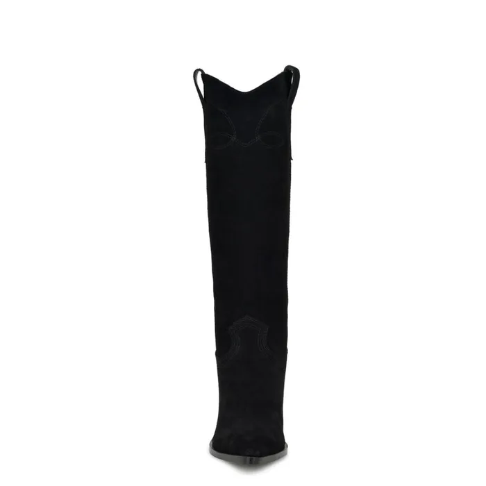 Smash Western Boots Black Suede Women Nine West Boots and Booties