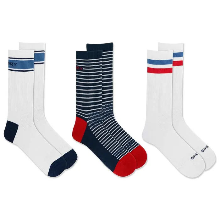 Socks and Liners Men Sperry 3Pack Crew Sock White