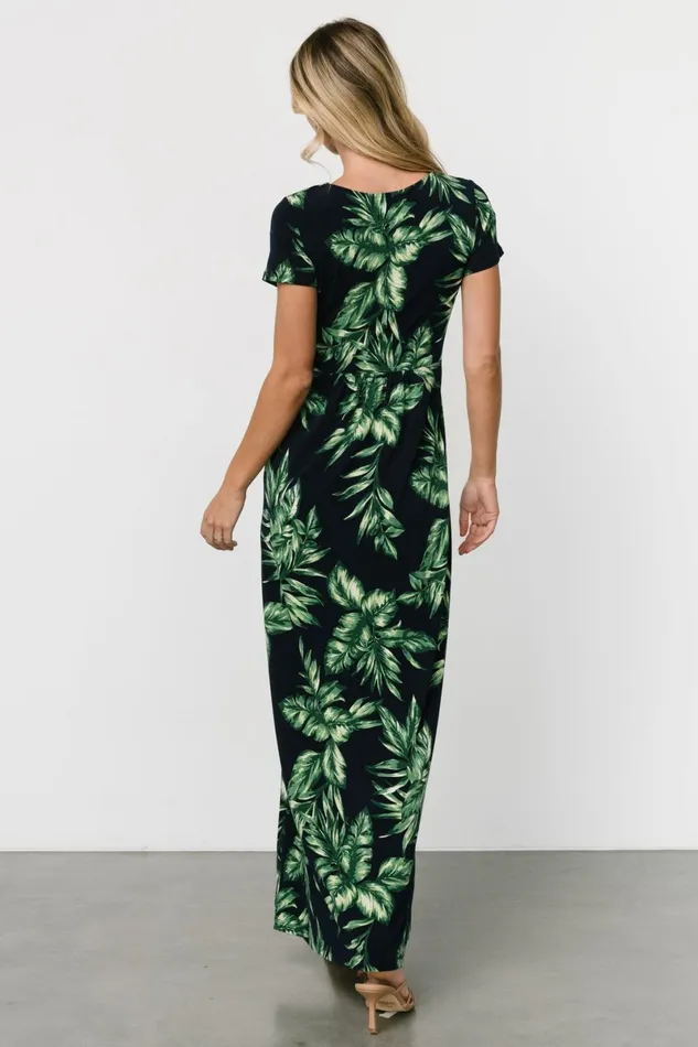 Soleil Maxi Dress Black Leaf Print Women Baltic Born Maxi Dresses Soleil Maxi Dress Black Leaf Print Women Baltic Born Maxi Dresses