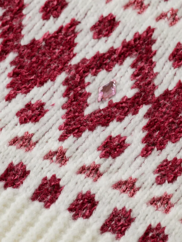SPARKLY FAIR ISLE PULLOVER Rose Glitter Kids Scotch and Soda Knitwear