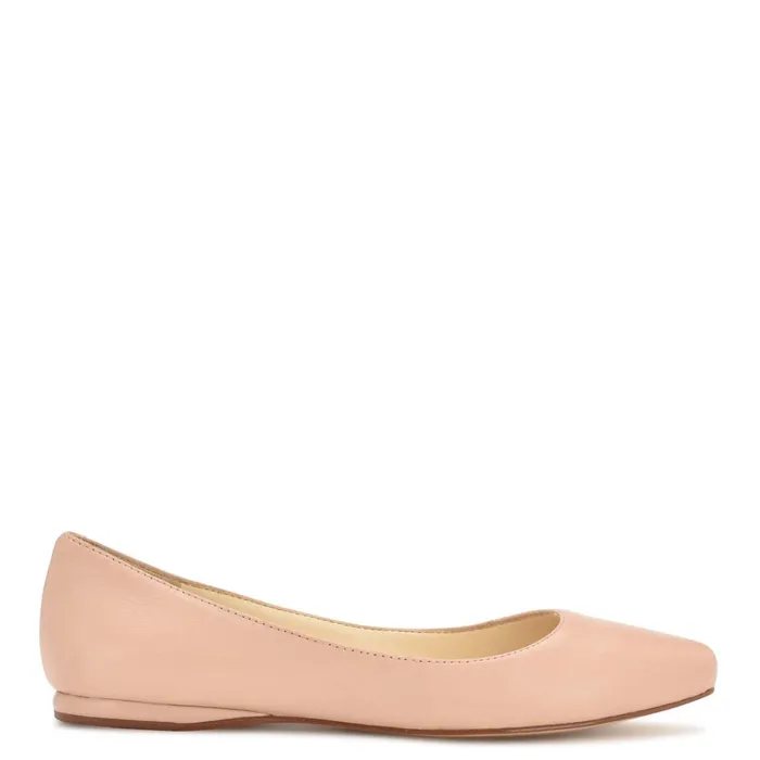 Speakup Almond Toe Flats Light Natural Leather Women Nine West Loafers and Tailored Flats