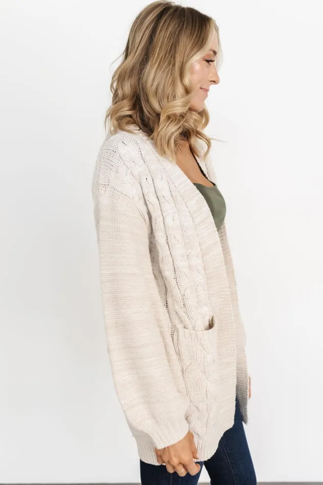 Spencer Chunky Knit Cardigan Oatmeal Women Baltic Born Cardigans Spencer Chunky Knit Cardigan Oatmeal Women Baltic Born Cardigans