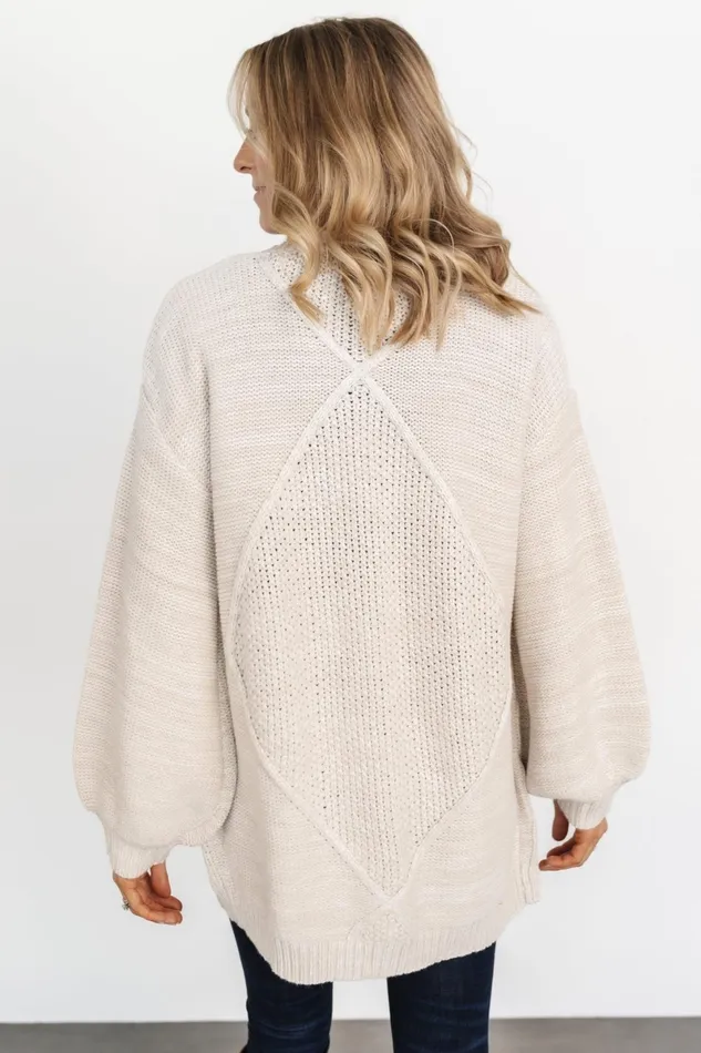Spencer Chunky Knit Cardigan Oatmeal Women Baltic Born Cardigans Spencer Chunky Knit Cardigan Oatmeal Women Baltic Born Cardigans