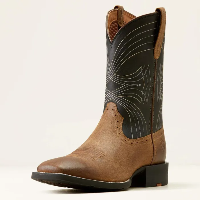 Sport Wide Square Toe Cowboy Boot Barley Brownmatte Black Men Ariat Western Boots