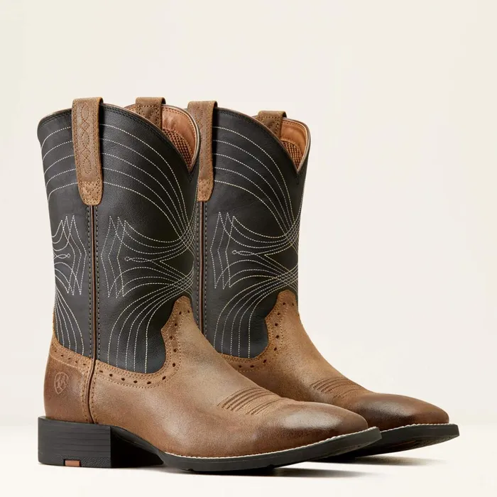 Sport Wide Square Toe Cowboy Boot Barley Brownmatte Black Men Ariat Western Boots Sport Wide Square Toe Cowboy Boot Barley Brownmatte Black Men Ariat Western Boots