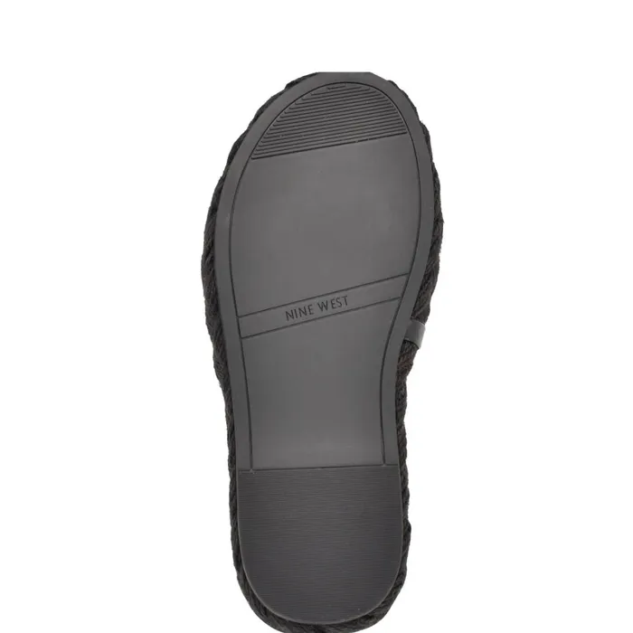 Stef Woven Slide Sandals Black Women Nine West Flats
