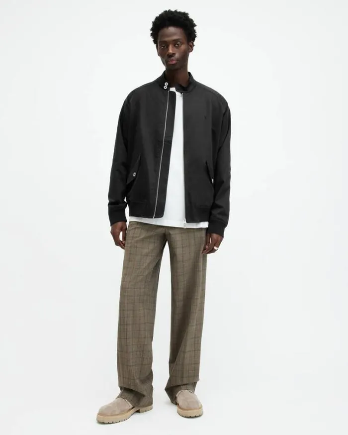 Stowe Ramskull Embroidered Jacket Black Men AllSaints Jackets and Coats