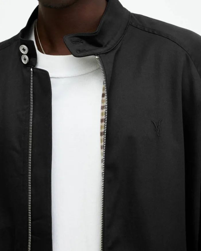 Stowe Ramskull Embroidered Jacket Black Men AllSaints Jackets and Coats