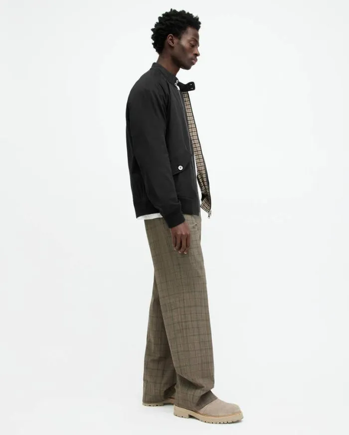 Stowe Ramskull Embroidered Jacket Black Men AllSaints Jackets and Coats