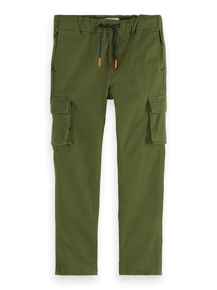 STRAIGHT LEG PEACHED CARGO PANT Military Kids Scotch and Soda Pants
