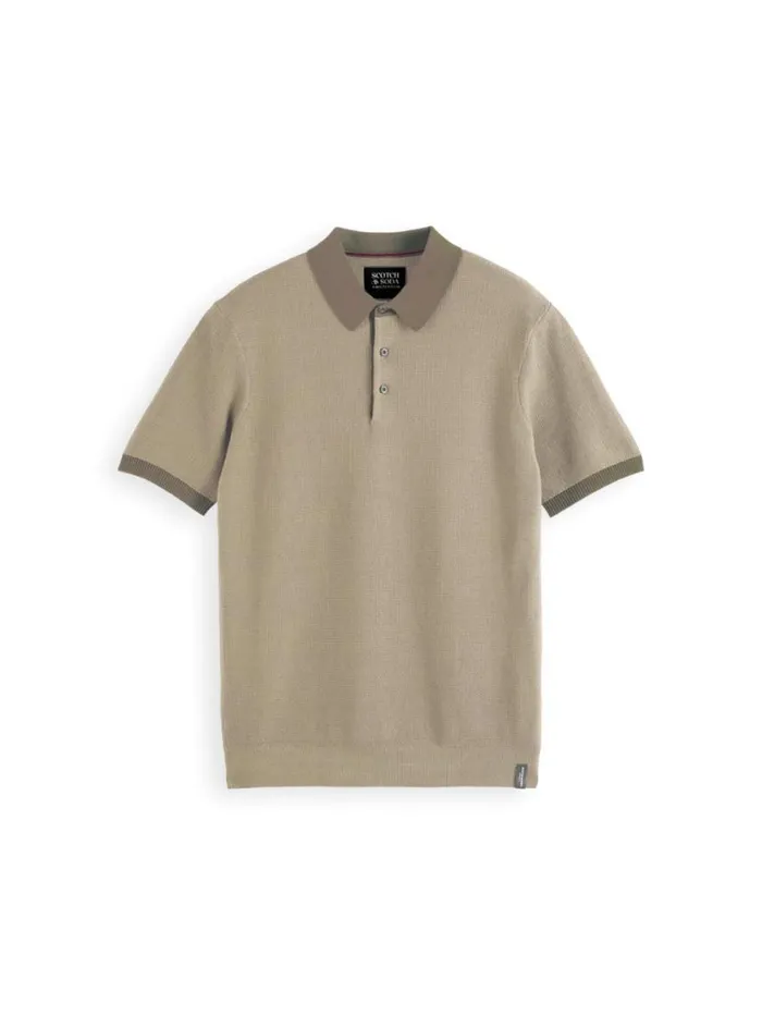 Structured Knitted Solid Polo Black Men Scotch and Soda TShirts and Polo Shirts Structured Knitted Solid Polo Black Men Scotch and Soda TShirts and Polo Shirts