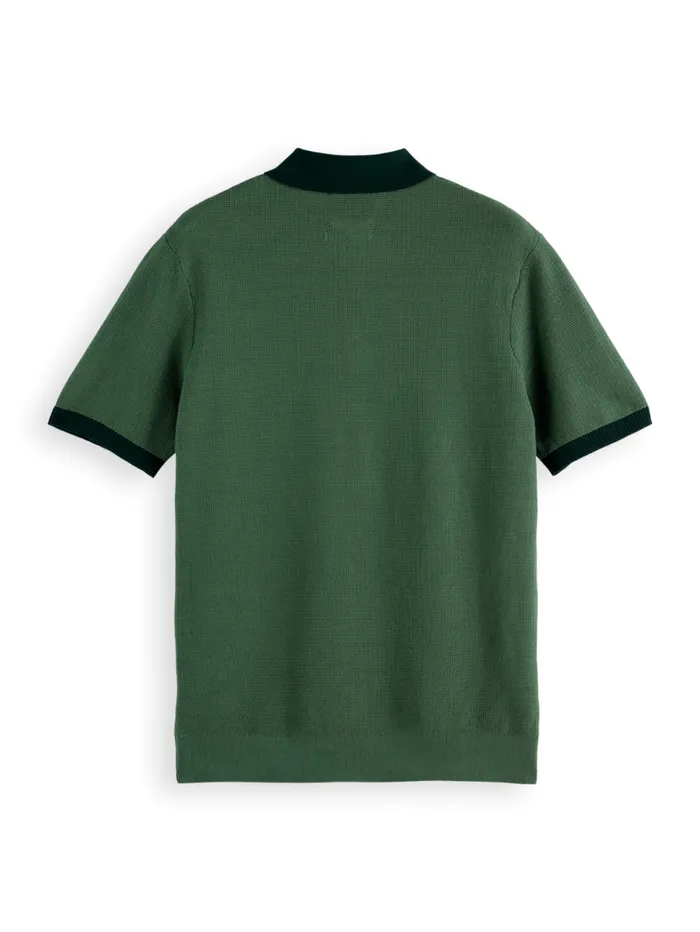 Structured Knitted Solid Polo Black Men Scotch and Soda TShirts and Polo Shirts Structured Knitted Solid Polo Black Men Scotch and Soda TShirts and Polo Shirts