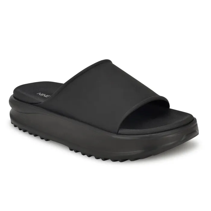 Sunshin Casual Slide Sandals Black Women Nine West Low Heel Sunshin Casual Slide Sandals Black Women Nine West Low Heel