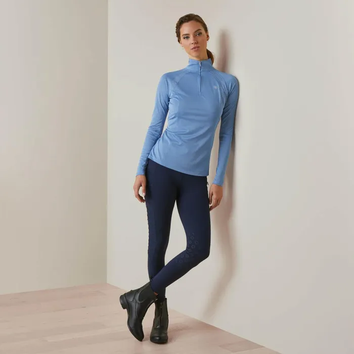 Sunstopper 20 14 Zip Baselayer Ashleigh Blue Women Ariat TShirts and Tops Sunstopper 20 14 Zip Baselayer Ashleigh Blue Women Ariat TShirts and Tops